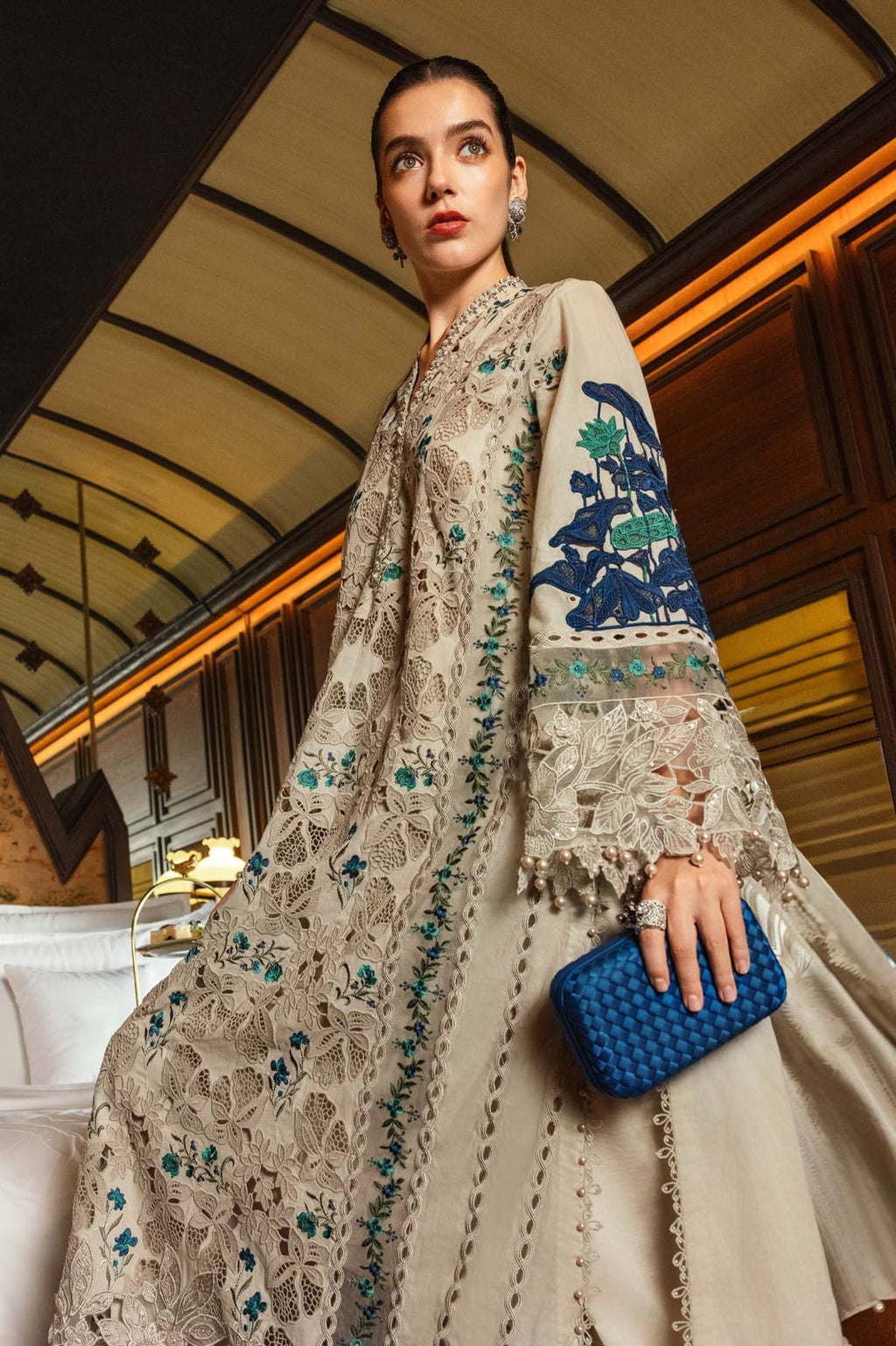 Dhanak-3PC Embroidered Shirt with Dhanak Embroidered Dupatta - 663