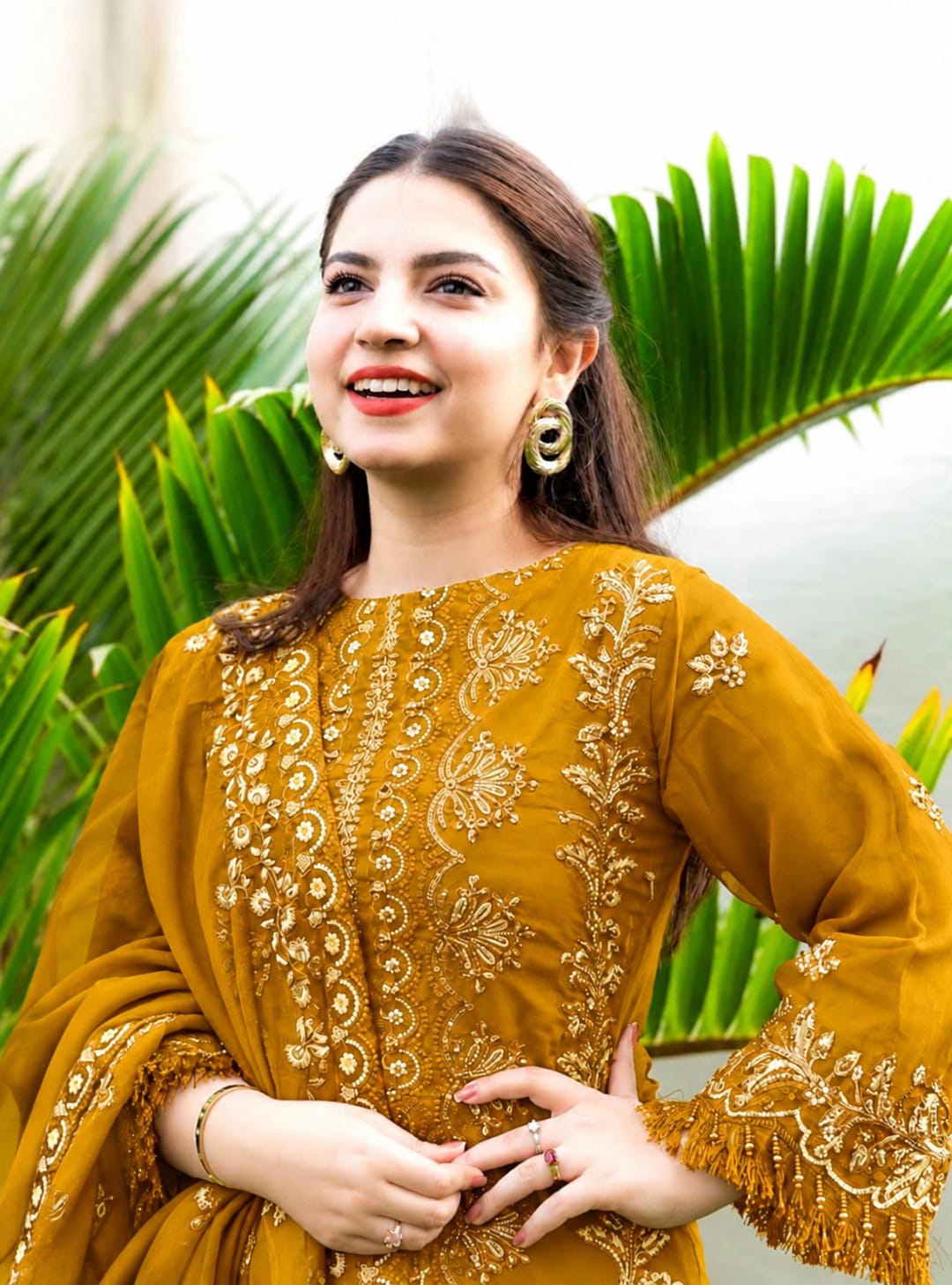 Dhanak Embroidered 3PC Suit – Premium Festive Collection AJS-2127