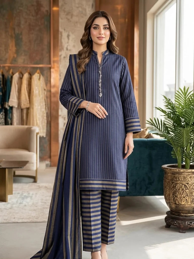WINTER MARINA 3PC SUIT – Premium Striped Susi Winter Collection 7003