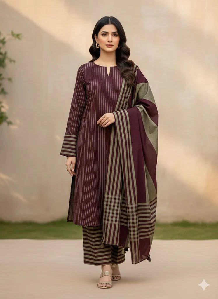 WINTER MARINA 3PC SUIT – Premium Striped Susi Winter Collection 7001