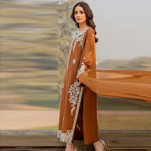 DHANAK EMB 3PC SUIT BH -001003