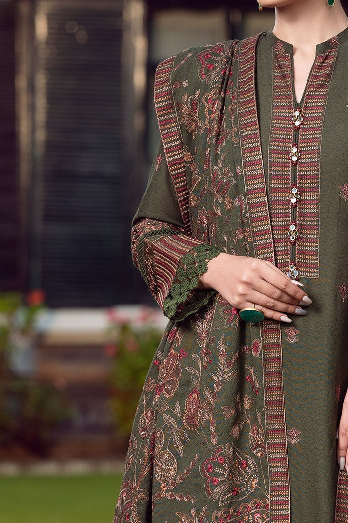 Embroidered 3PC Suit – Premium Festive Collection AJS-1106