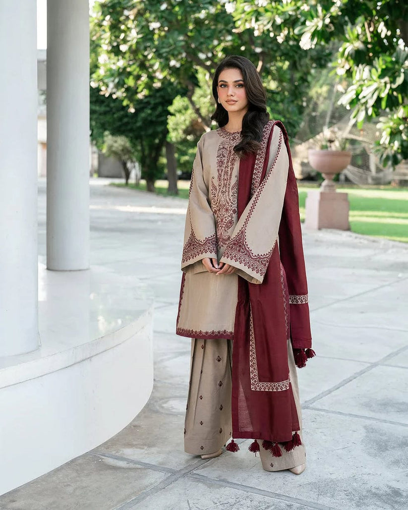 LAWN 3PC Embroidered Suit H-6139