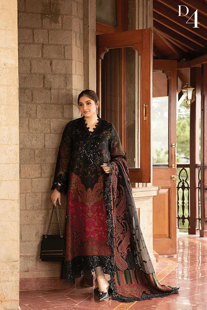 Linen 3PC Embroidered Suit H-6199