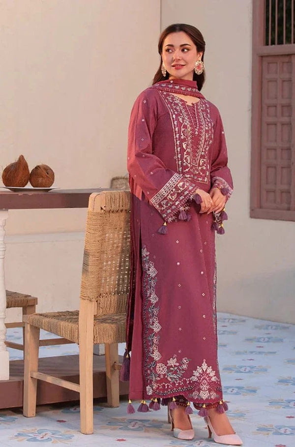 Linen 3PC Embroidered Suit H-6143