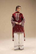 Lawn 3PC Embroidered Shirt with Organza Embroidered Dupatta- H-6134