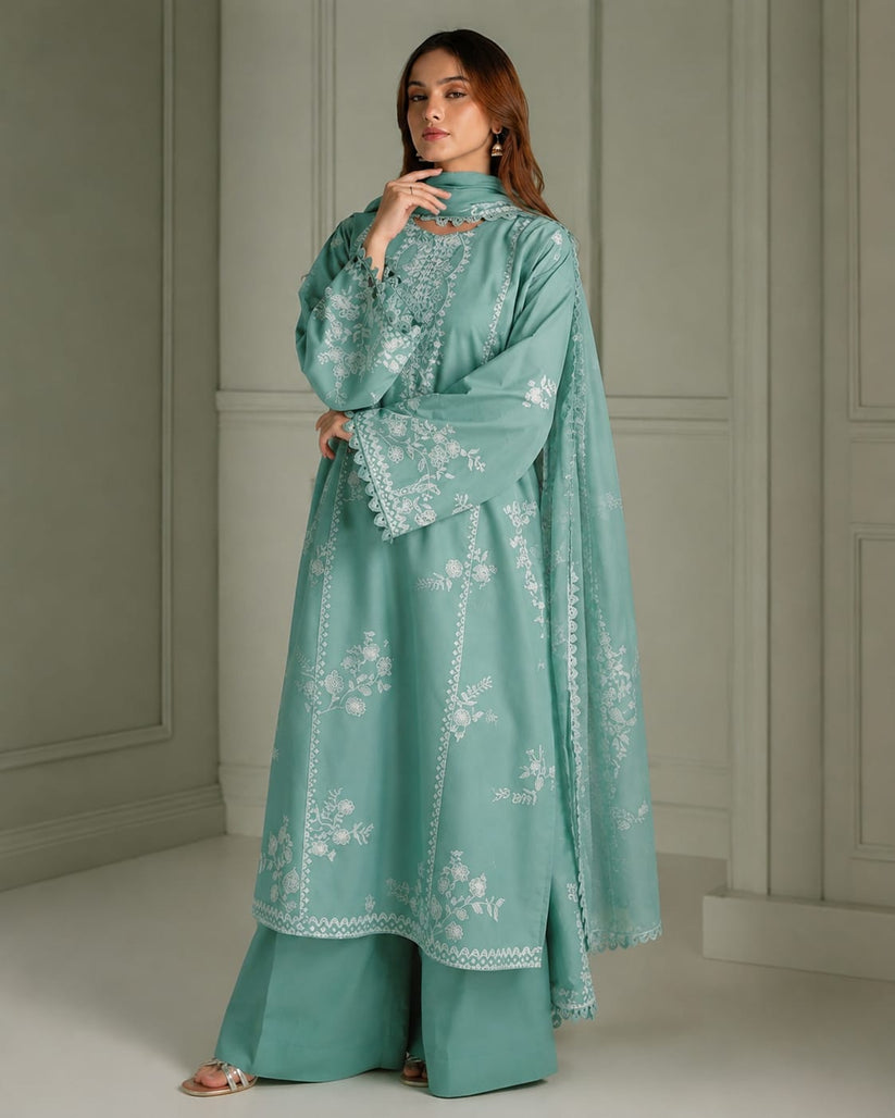 DHANAK EMB 3PC SUIT BH -0010015