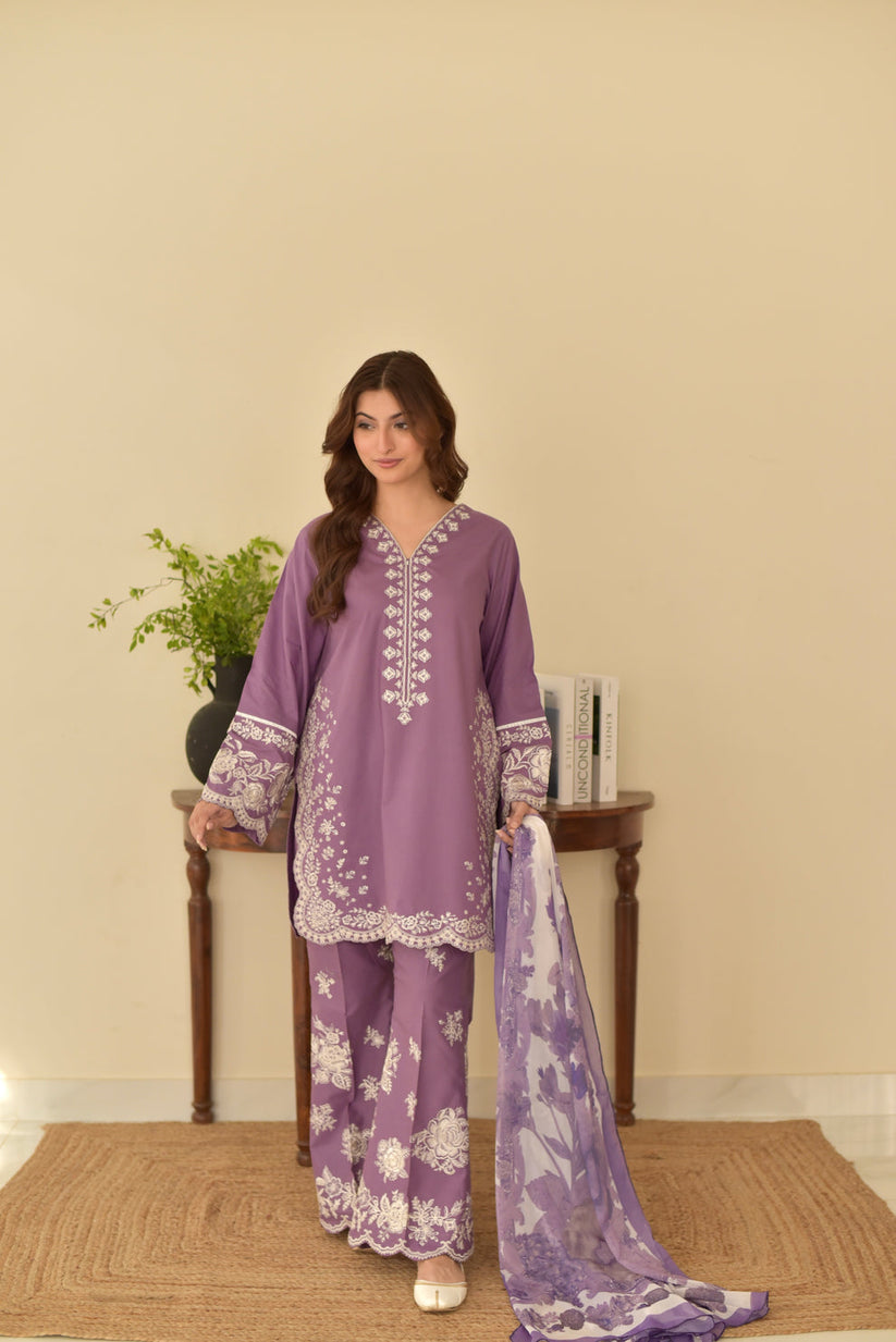 DHANAK EMB 3PC SUIT BH -0010038
