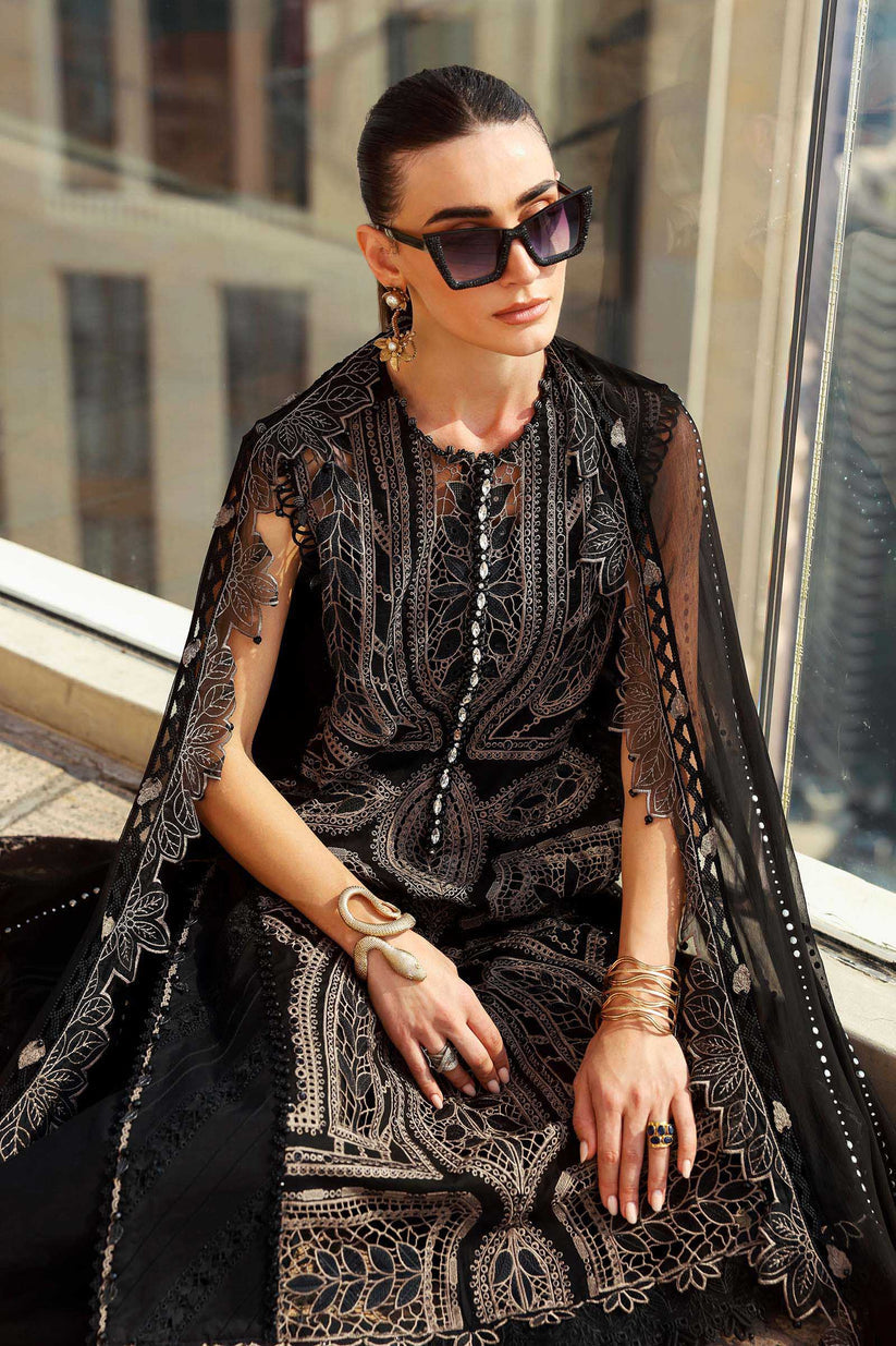 Lawn 3PC Embroidered Shirt with Organza Embroidered Dupatta- 6133