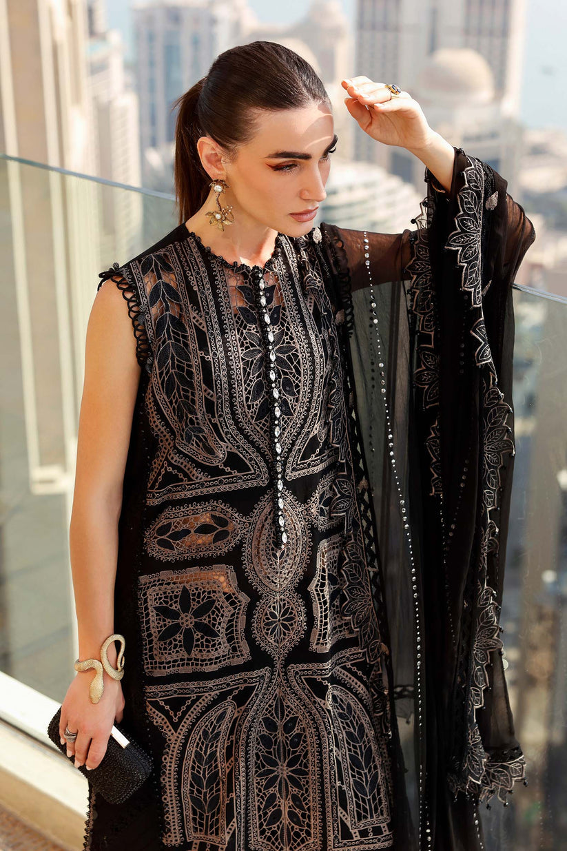 Lawn 3PC Embroidered Shirt with Organza Embroidered Dupatta- 6133