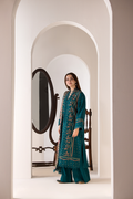 Dhanak-3PC Embroidered Shirt with Digital Printed Wool Shawl - 685
