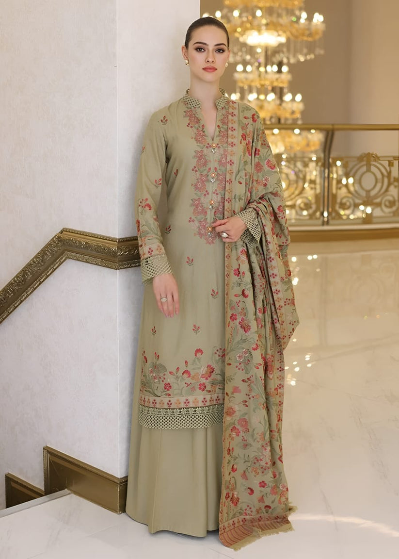 Embroidered 3PC Suit – Premium Festive Collection AJS-1104