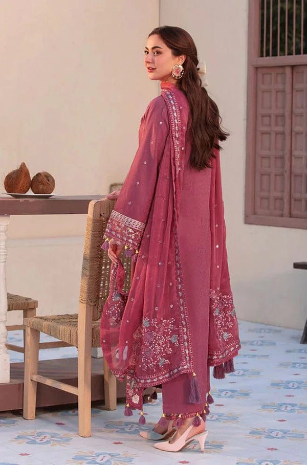 Linen 3PC Embroidered Suit H-6143