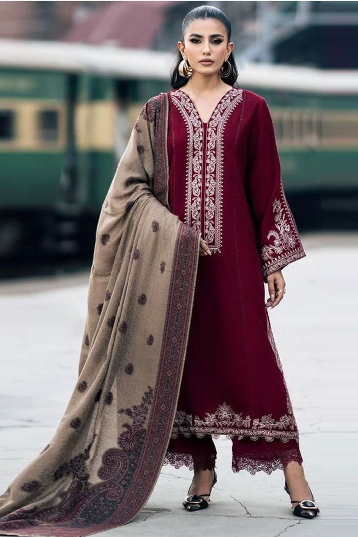 LINEN 3PC Embroidered Suit H-6137