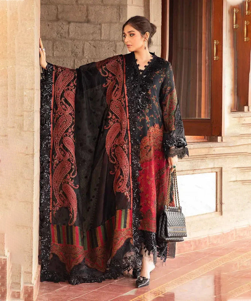 Linen 3PC Embroidered Suit H-6199