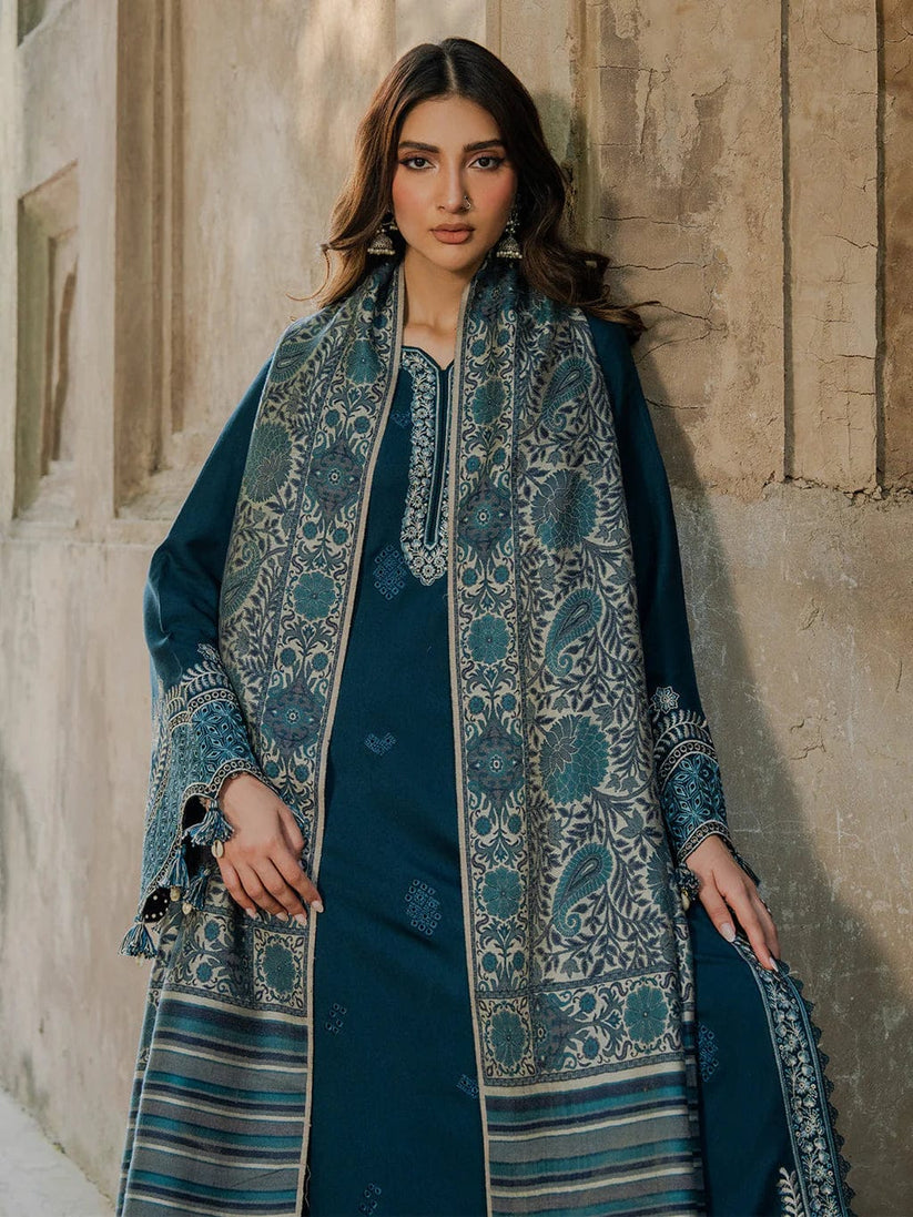 Linen 3PC Embroidered Suit H-6142