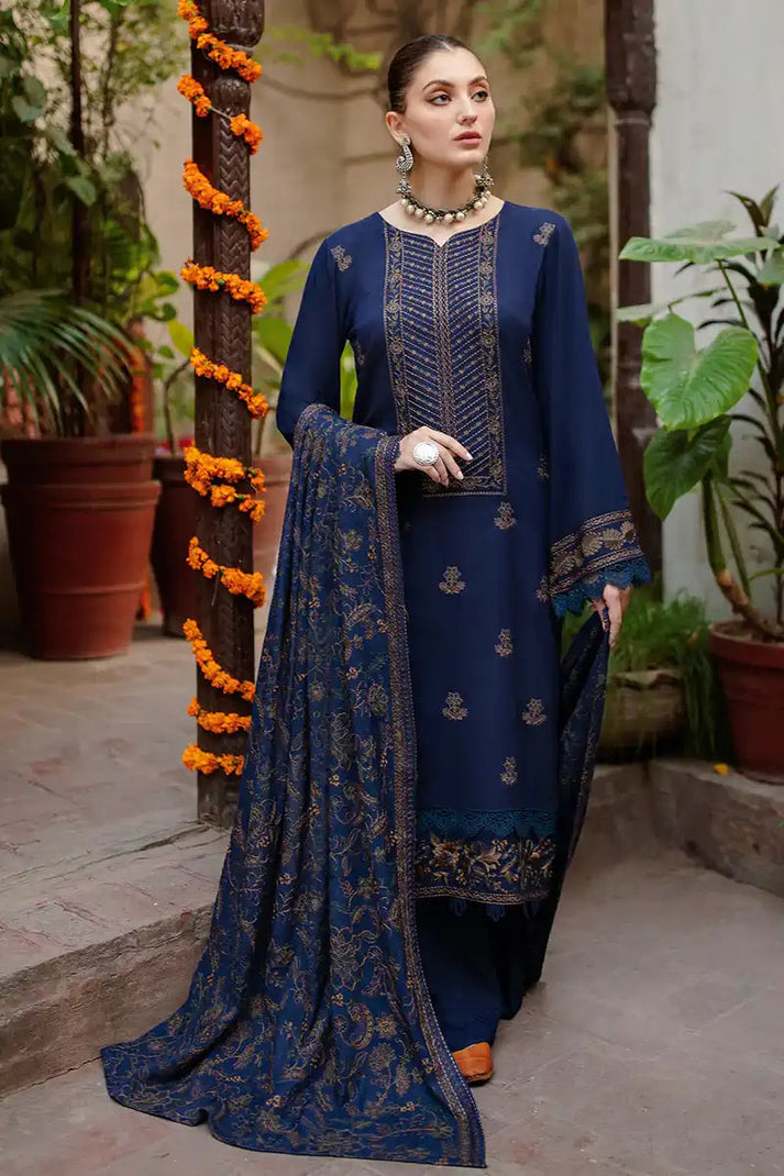Embroidered 3PC Suit – Premium Festive Collection AJS-1103