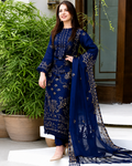 Lawn 3PC Embroidered Shirt with Organza Embroidered Dupatta- 5012