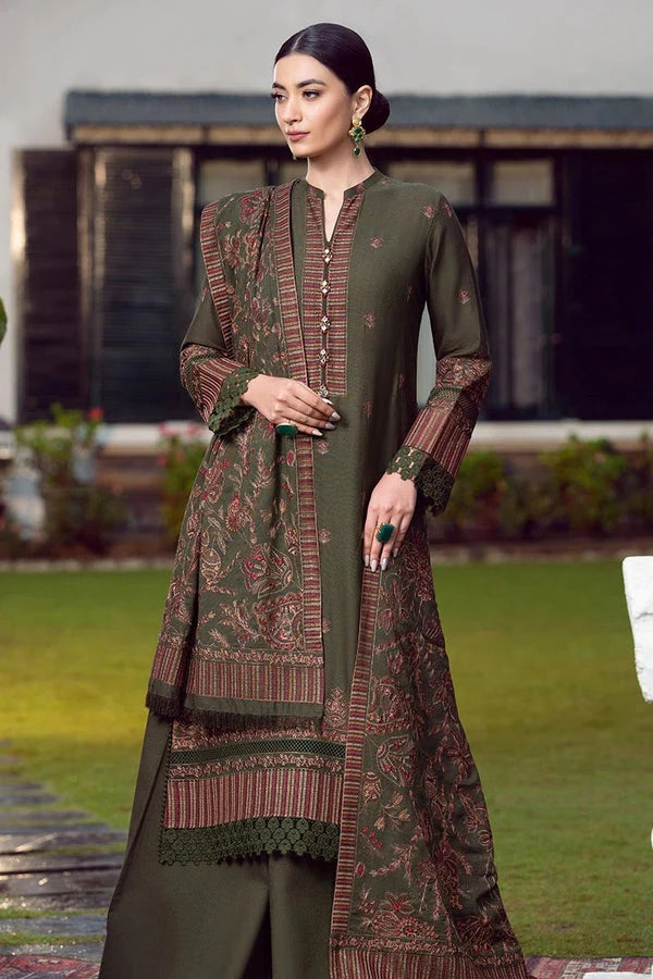 Embroidered 3PC Suit – Premium Festive Collection AJS-1106