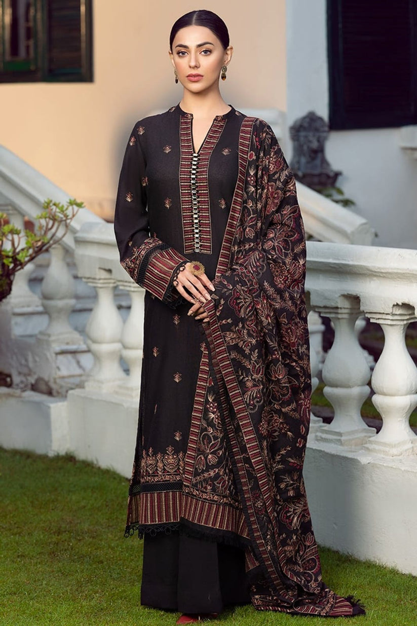 Embroidered 3PC Suit – Premium Festive Collection AJS-1107