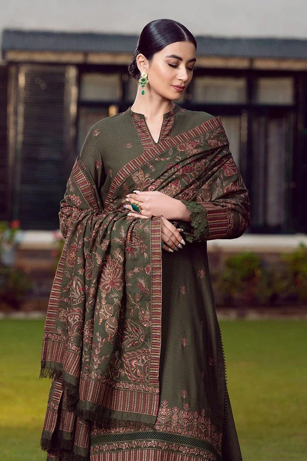Embroidered 3PC Suit – Premium Festive Collection AJS-1106
