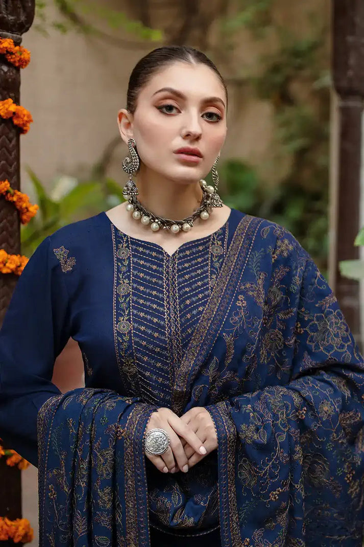 Embroidered 3PC Suit – Premium Festive Collection AJS-1103